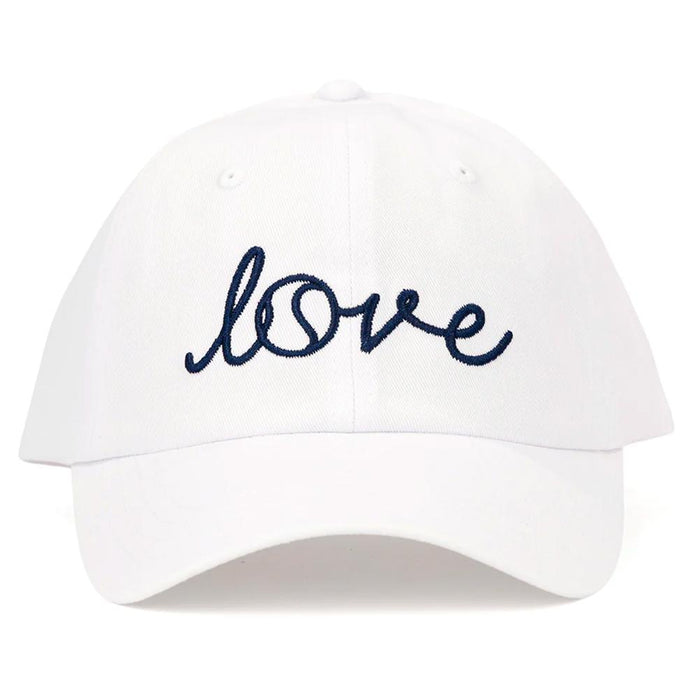 Womens Love Stitched Hat White