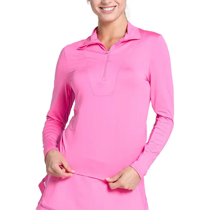 Women's LUV Free Play Zip Long Sleeve Tennis Top Taffy