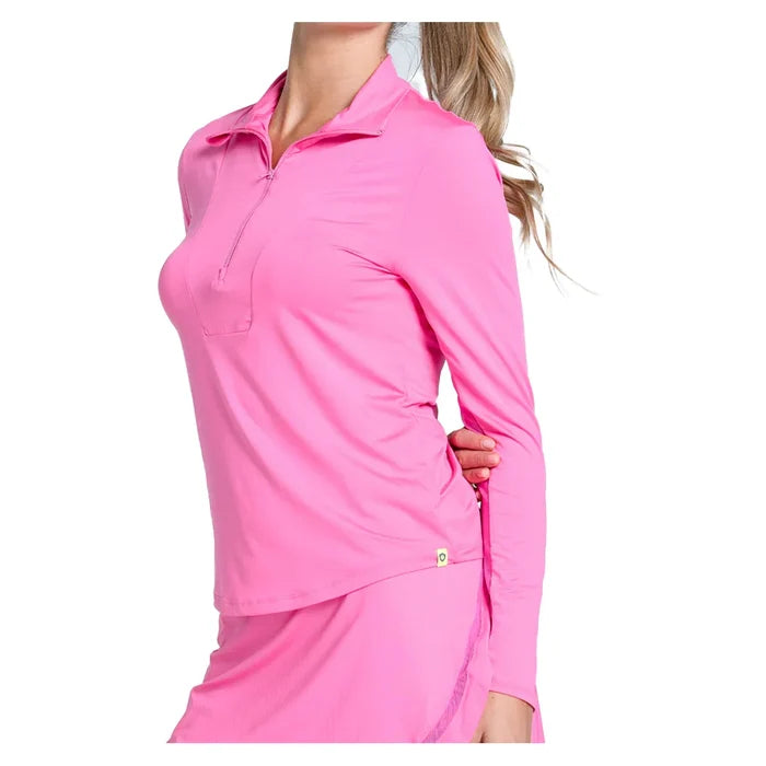 Women's LUV Free Play Zip Long Sleeve Tennis Top Taffy