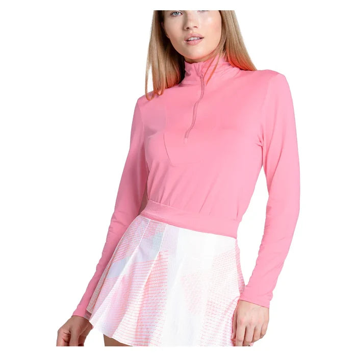 Women's LUV Free Play Zip Long Sleeve Top Flamingo