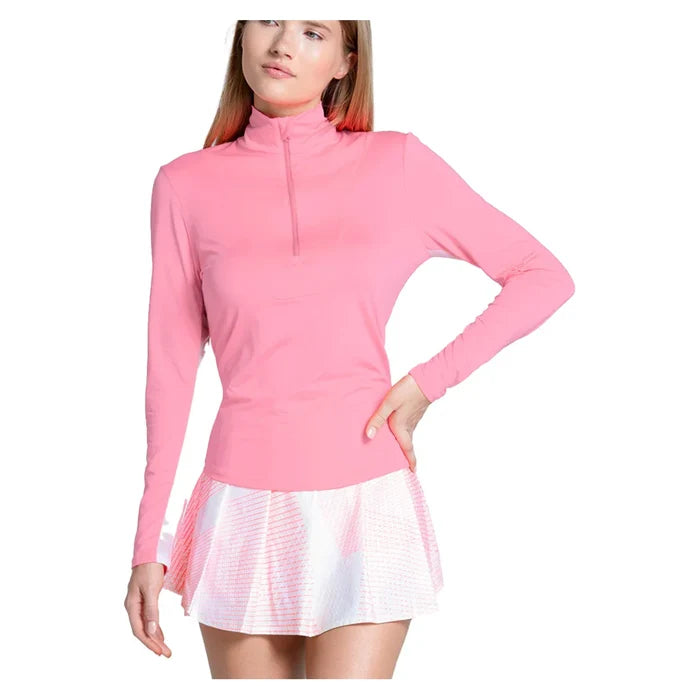 Women's LUV Free Play Zip Long Sleeve Top Flamingo