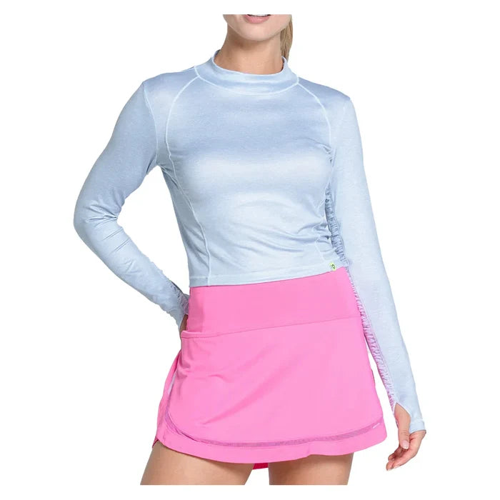 Women's Mock Neck Hip Fit Long Sleeve Top Heather Grey