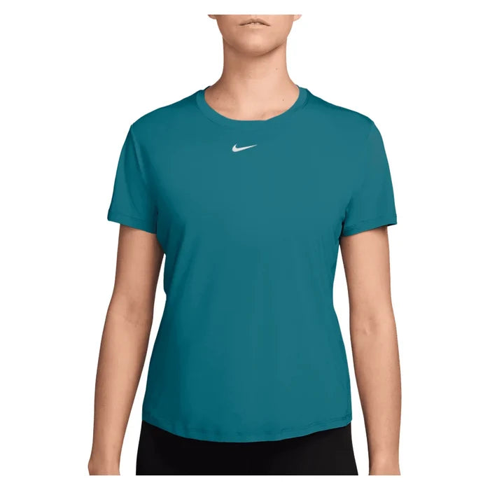 Women's One Classic Dri-FIT Short Sleeve Training Top, Nike, 372 Bright Spruce/White, Pickleball Express, FN2798-H26-372-BRIGHT-SPRUCE-WHITE-1
