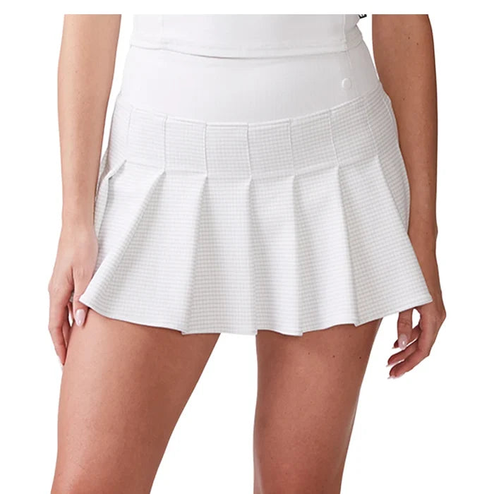 Women`s Ottoman Knit Pleated Tennis Skort White