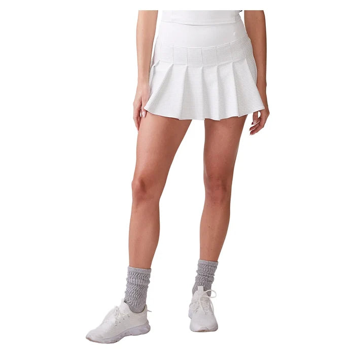 Women`s Ottoman Knit Pleated Tennis Skort White