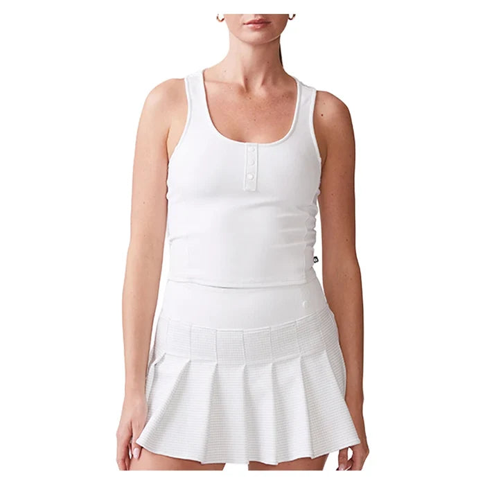 Women`s Ottoman Knit Tennis Tank White