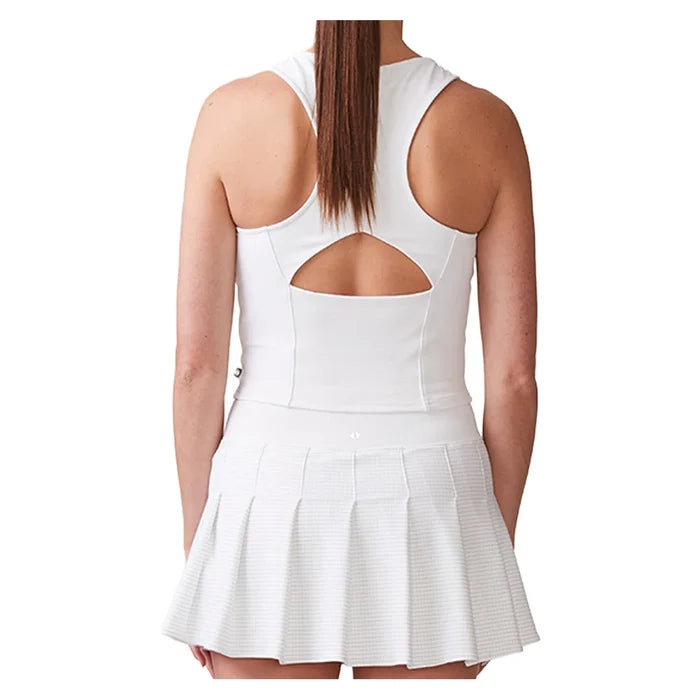 Women`s Ottoman Knit Tennis Tank White