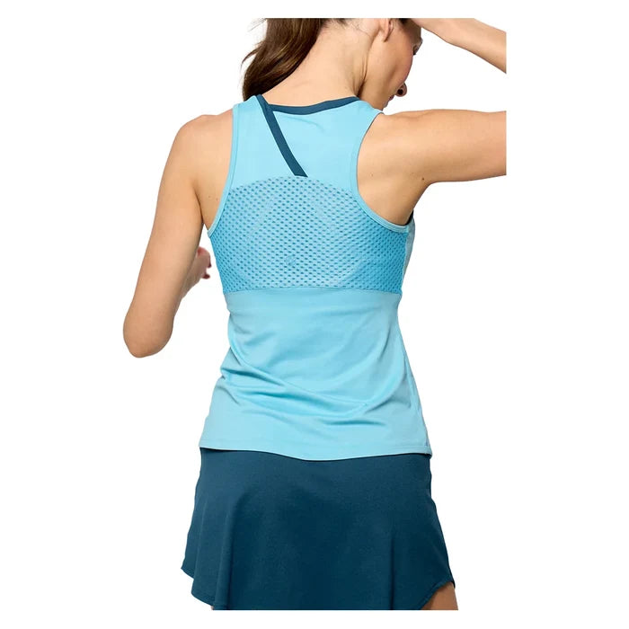 Women`s Peek Tennis Tank Tiffany Blue and Peacock