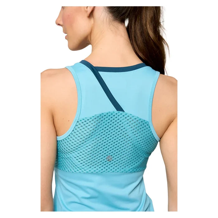 Women`s Peek Tennis Tank Tiffany Blue and Peacock