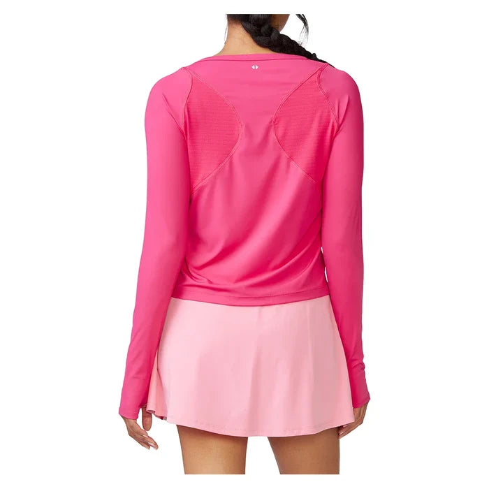 Women's Perforated Long Sleeve Top Solar Pink