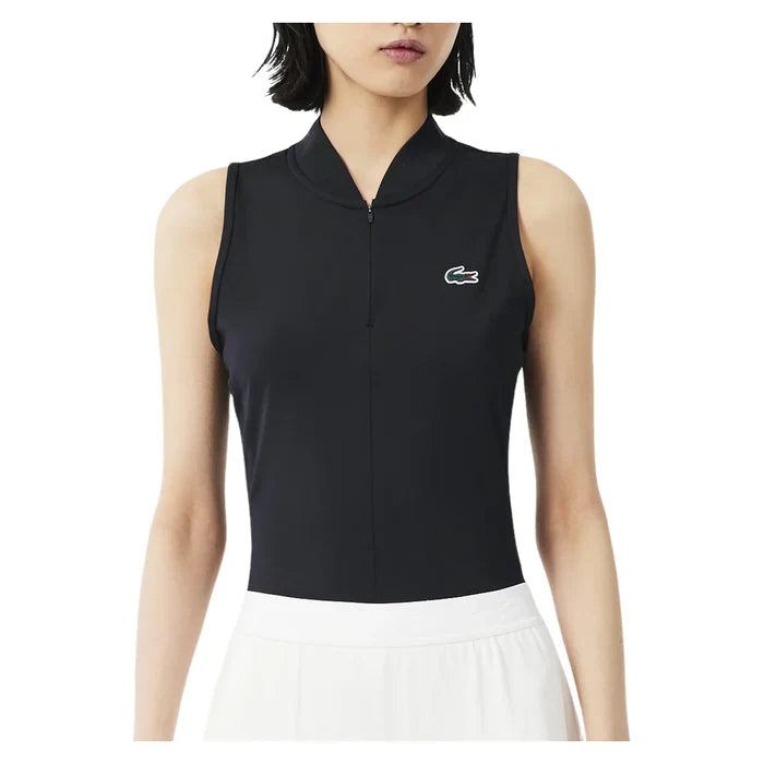 Women's Players Polo Black, Lacoste, Pickleball Express, PF6873-031F26-1