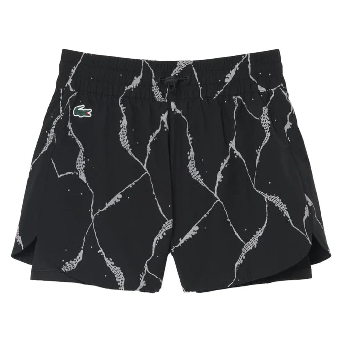Women's Players Short Black, Lacoste, Black, Pickleball Express, GF6845-C31F26-BLACK-1