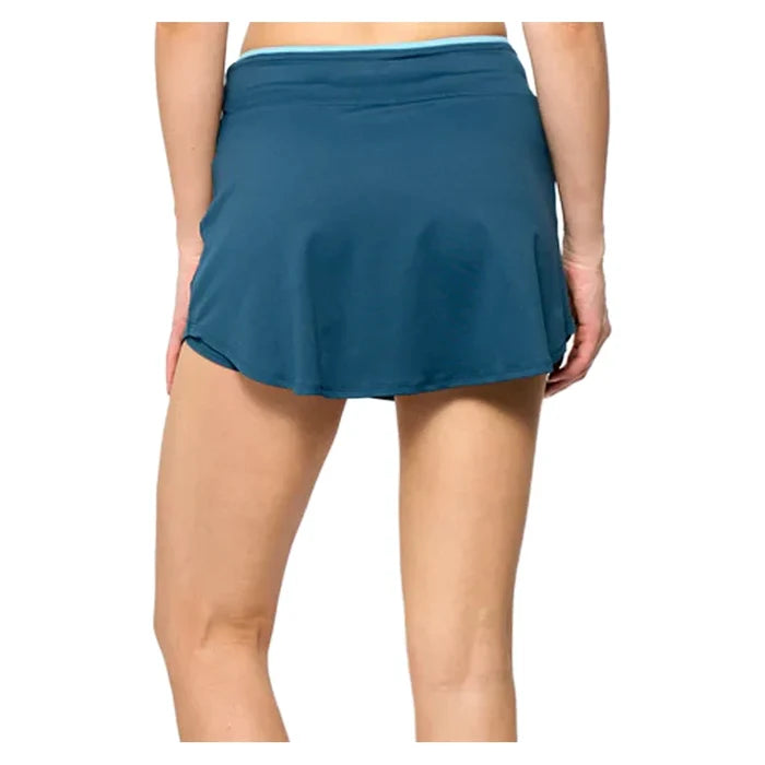 Women`s Pop 13 Inch Tennis Skort Peacock and Tiffany Blue