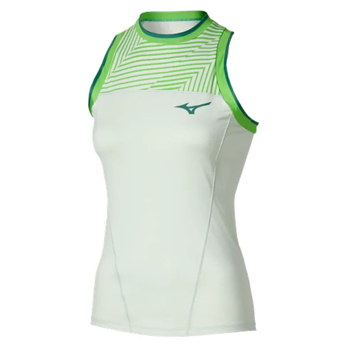 Women's Printed Tennis Tank Phantom Green-Apparel-Mizuno-650029-4F4F_5b151d76-00fd-4809-b493-d41dd8fd870d-Tennis Express