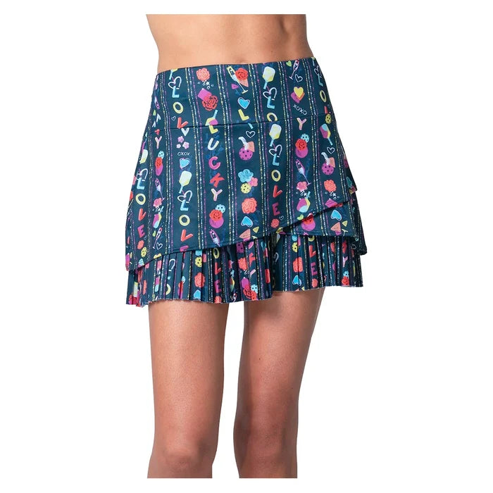 Women's P.S. I Love You Pickleball Skort Midnight