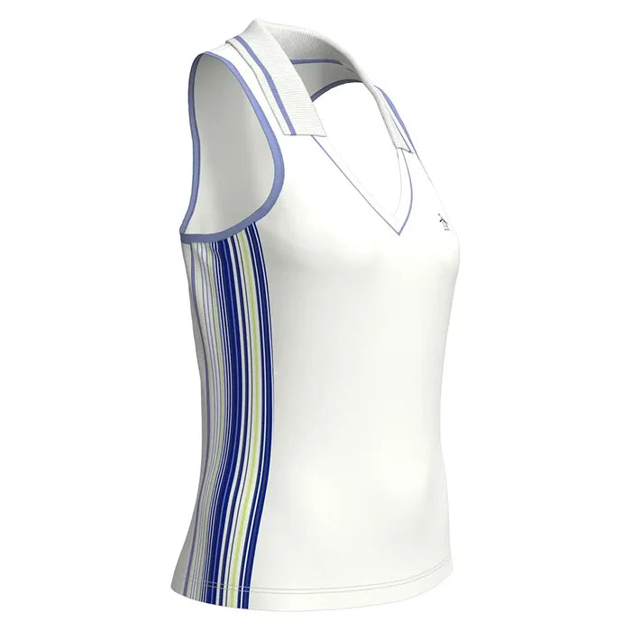 Women's Racer Polo Tennis Tank Bright White