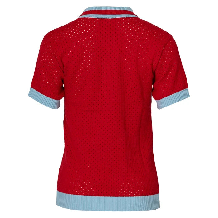 Women's Rally Polo Red and Light Blue
