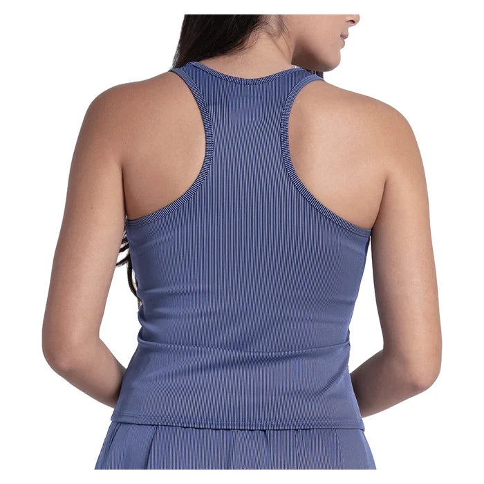 Women's Rib Sport Cord Tank Parisian Blue, Lucky In Love, Pickleball Express, CX207-434-1