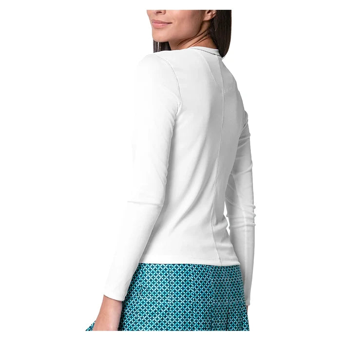 Women's Riviera Henley Long Sleeve Polo White