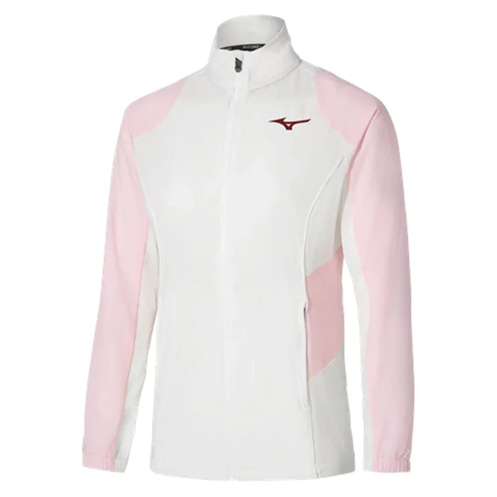 Women's Shadow Tennis Jacket White and Pinkesque-Apparel-Mizuno-650010-0016-Tennis Express