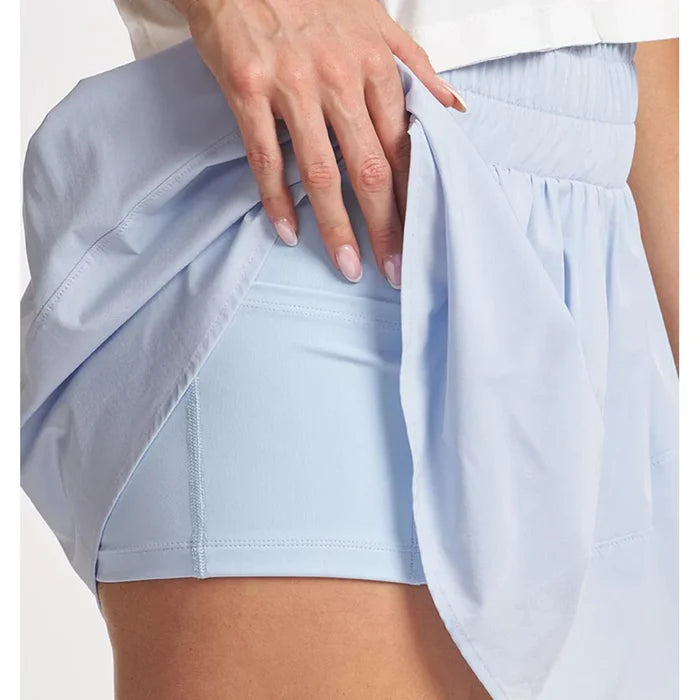 Women`s Smocked Waist Tiered Skort
