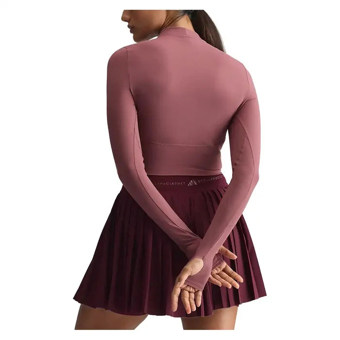 Women's Stella McCartney Longsleeve Crop Training Top Quiet Maroon