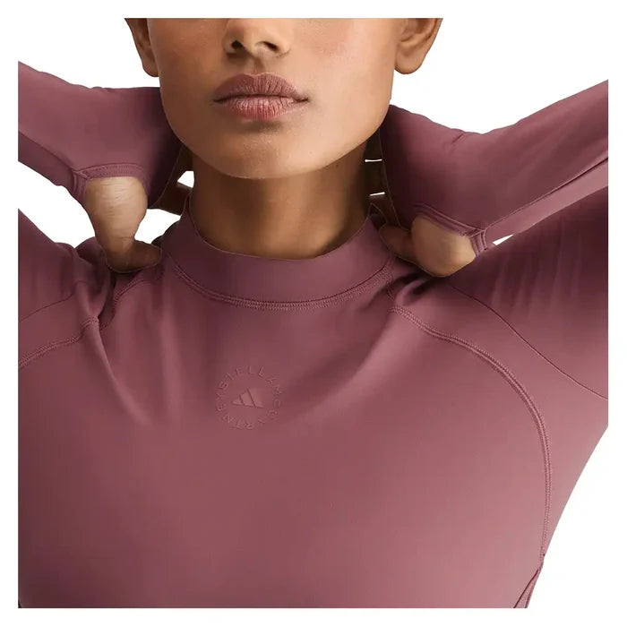 Women's Stella McCartney Longsleeve Crop Training Top Quiet Maroon