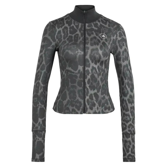 Women's Stella McCartney Longsleeve Printed Midlayer Training Top Dove Grey and Carbon