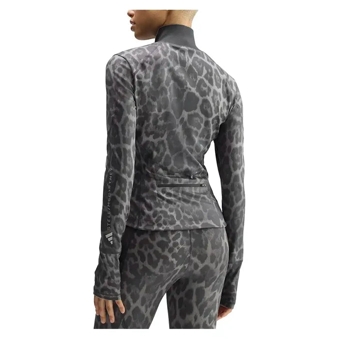 Women's Stella McCartney Longsleeve Printed Midlayer Training Top Dove Grey and Carbon