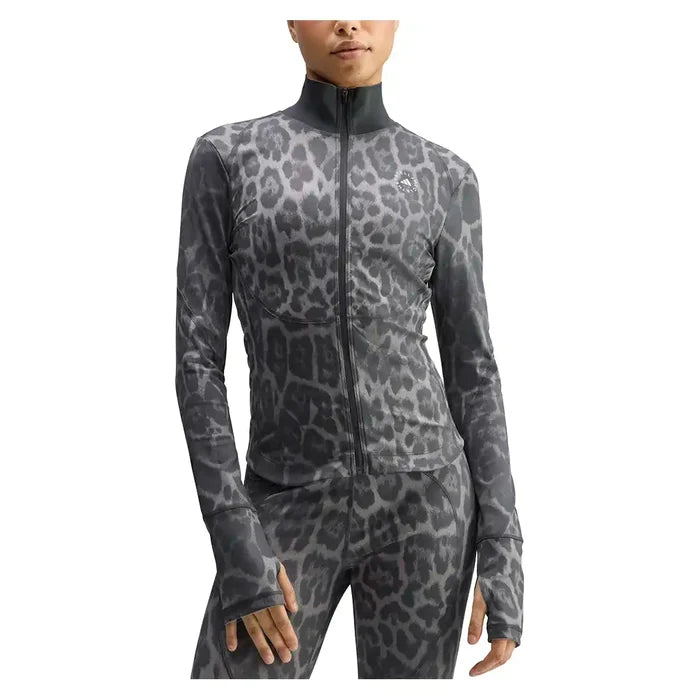 Women's Stella McCartney Longsleeve Printed Midlayer Training Top Dove Grey and Carbon