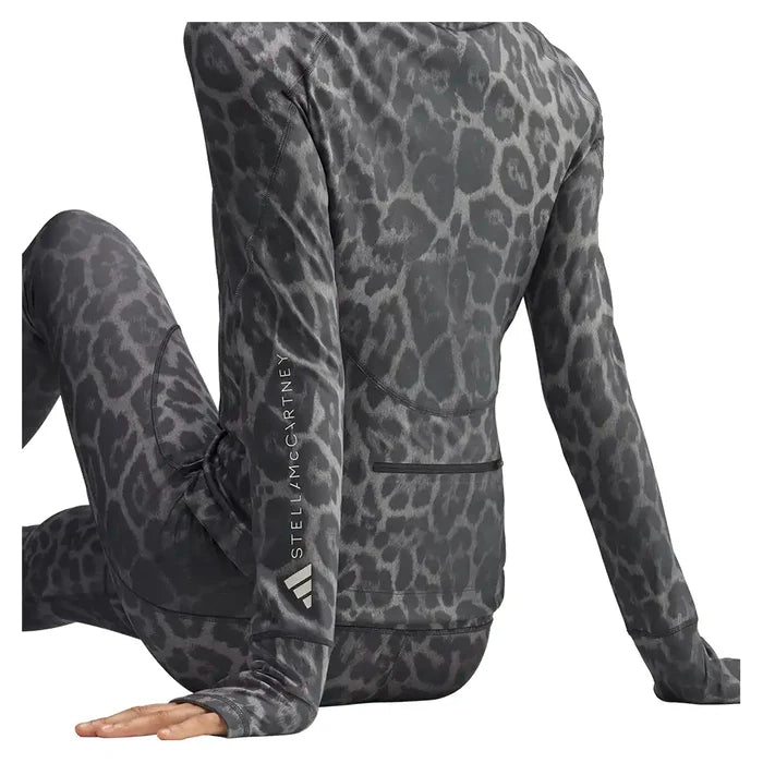 Women's Stella McCartney Longsleeve Printed Midlayer Training Top Dove Grey and Carbon