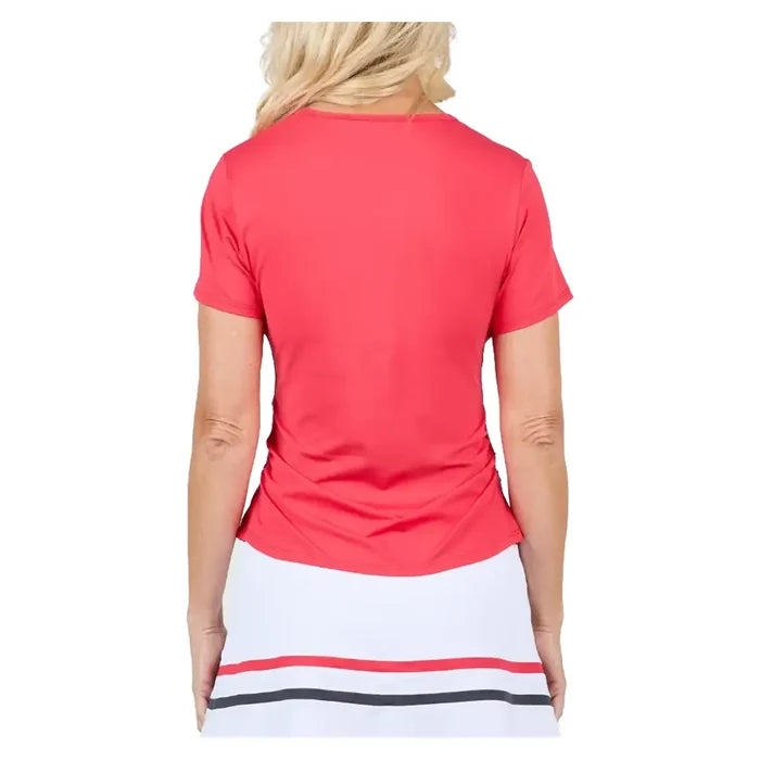 Women's Style Icons Short Sleeve Tennis Top Berry Red