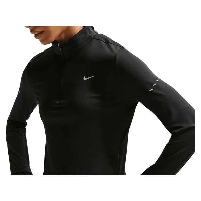 Women's Swift Dri-FIT UV 1/4-Zip Running Top Black and Reflective Silver, Nike, Pickleball Express, HQ0499-010H26-2