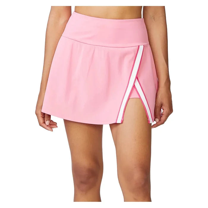 Women's Tape Trim Wrap Front Skort Pure Pink and Solar Pink