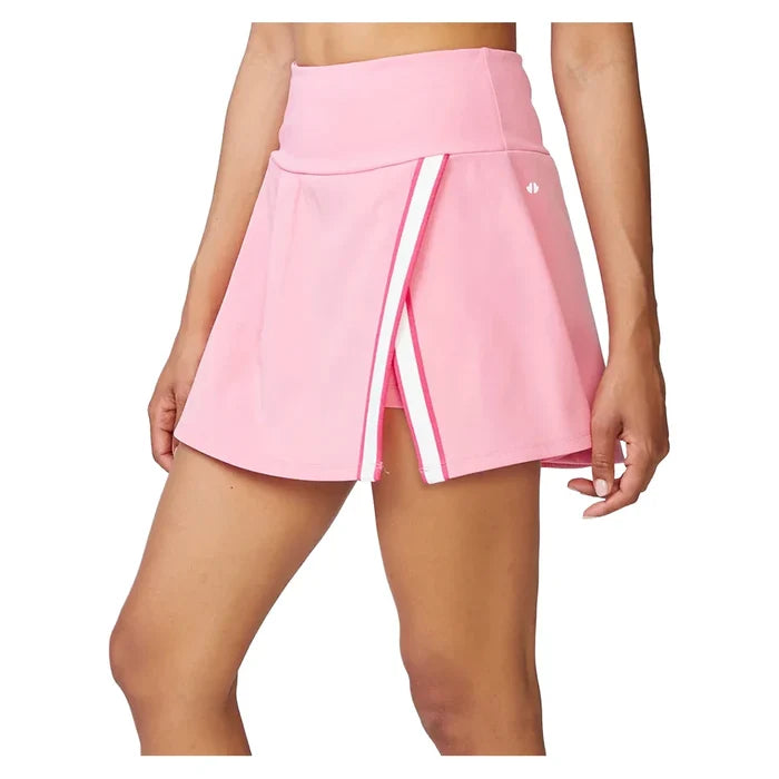 Women's Tape Trim Wrap Front Skort Pure Pink and Solar Pink