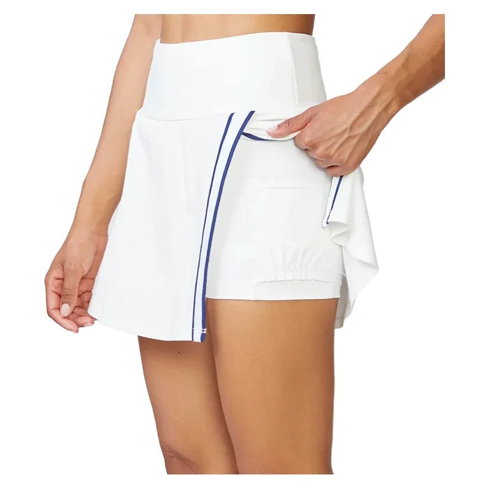 Women's Tape Trim Wrap Front Skort White and Night Sky