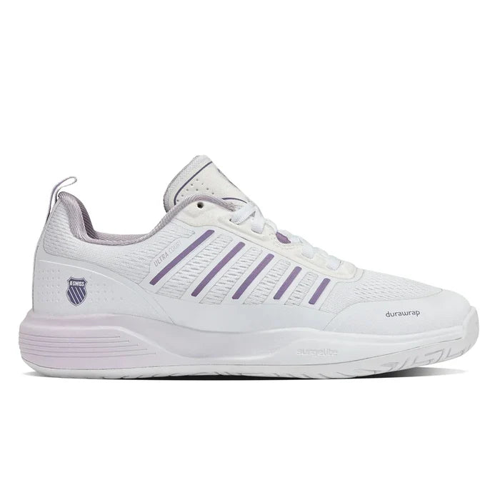 Women's Ultra Court Pickleball Court Shoes White and Orchid Hush