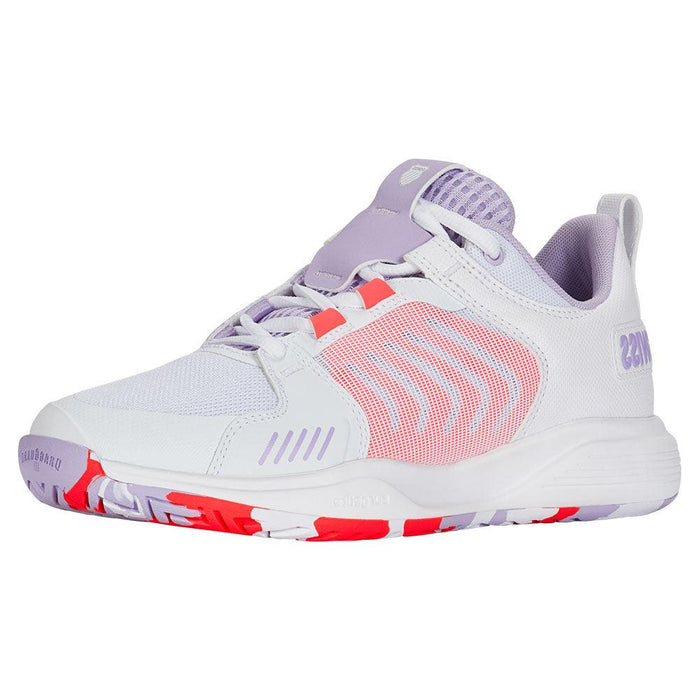 Women's Ultrashot Team Court Shoes White and Orchid Petal