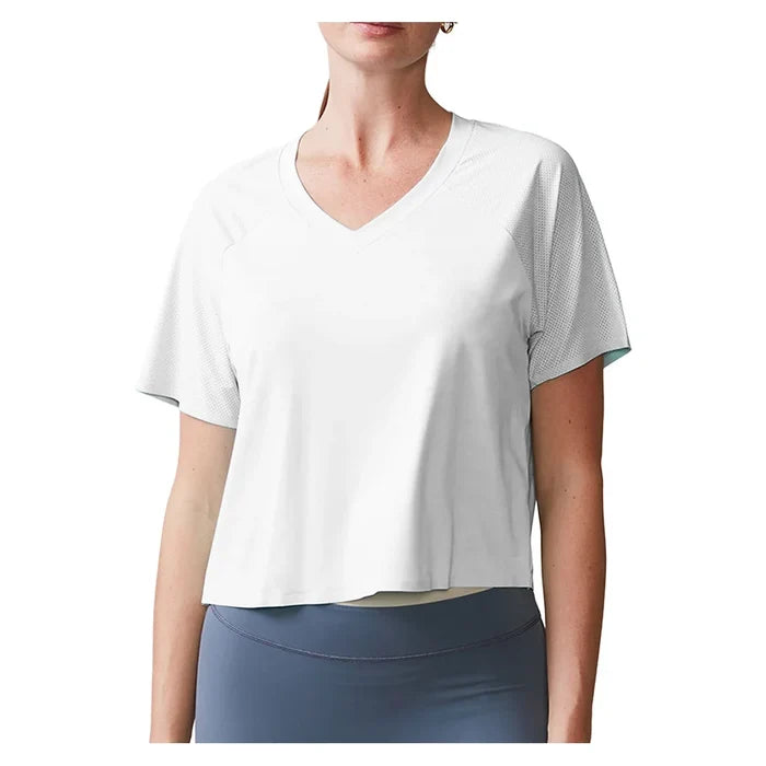 Women's UPF Crop Performance Tee White