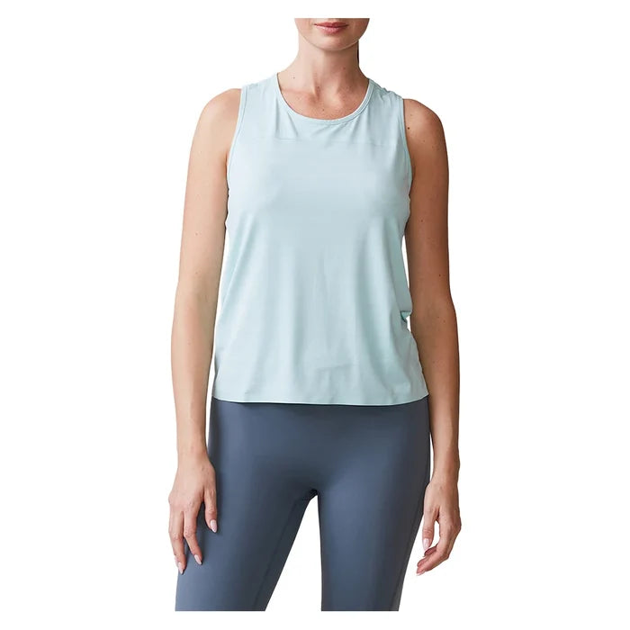 Women`s UPF Performance Racer Tennis Tank Blue Frost