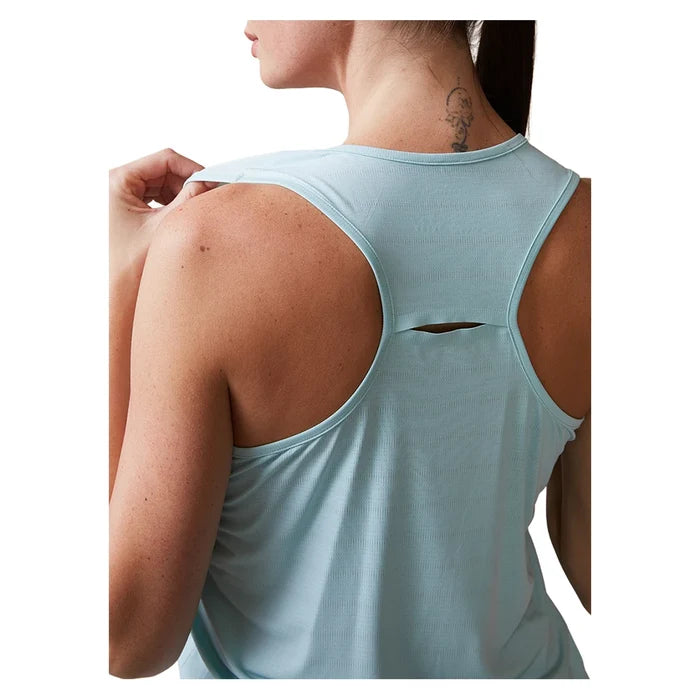 Women`s UPF Performance Racer Tennis Tank Blue Frost