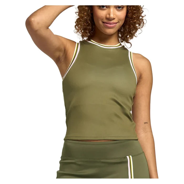 Women's Varsity Court Tank Avocado and Multicolor