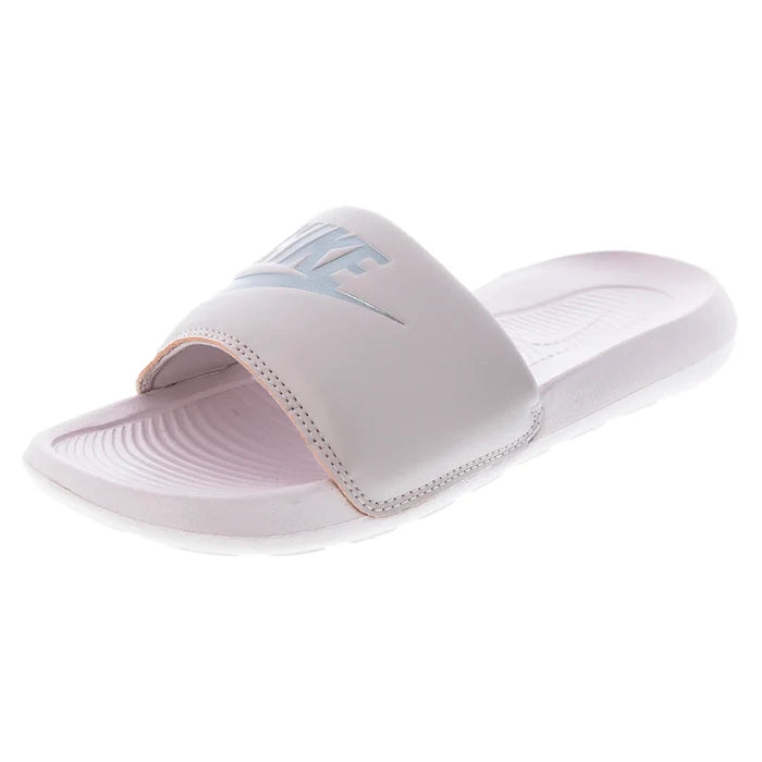 Women`s Victori One Slides Barely Rose and Metallic Silver