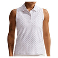Women's Victory Dri-FIT Sleeveless Printed Polo White and Pink Foam, Nike, White/Pink Foam, Pickleball Express, IR0051-100H26-WHITE-PINK-FOAM-1