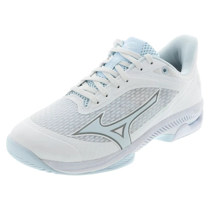 Women's Wave Strike AC Pickleball Shoes White and Ice Water