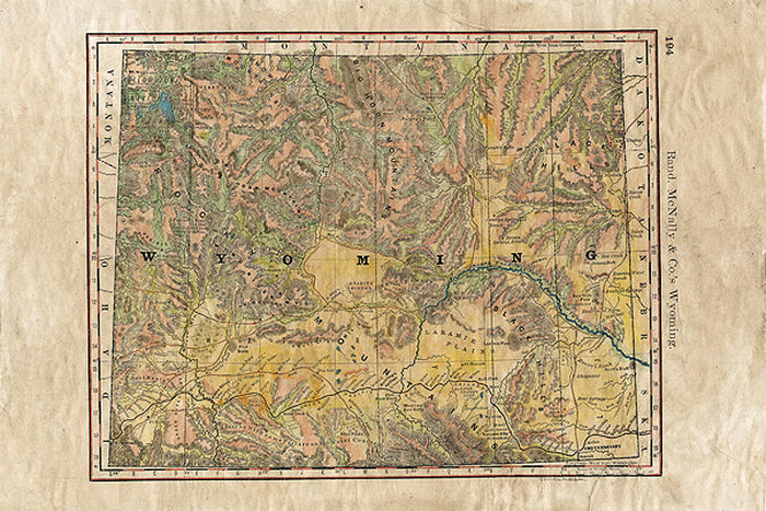 Wyoming Wagon Roads Map by Lisa Middleton