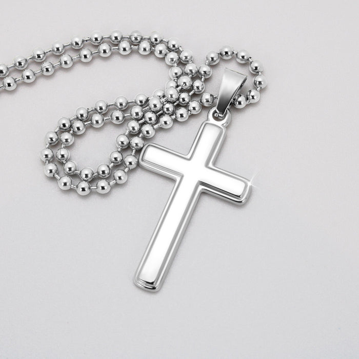 You Are My Rock Custom Engravable Cross Necklace