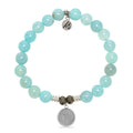Zodiac Collection: Aqua Fire Agate Gemstone Bracelet with Scorpio Sterling Silver Charm