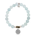 Zodiac Collection: Blue Aquamarine Gemstone Bracelet with Aquarius Sterling Silver Charm