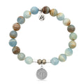 Zodiac Collection: Blue Calcite Gemstone Bracelet with Aries Sterling Silver Charm